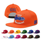 Custom Orange-White 3D Puff Embroidery Flat Embroidery Casual Sport Baseball Cap