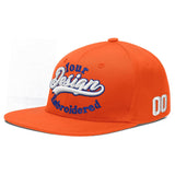 Custom Orange-White 3D Puff Embroidery Flat Embroidery Casual Sport Baseball Cap