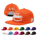 Custom Orange-White 3D Puff Embroidery Flat Embroidery Casual Sport Baseball Cap