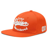 Custom Orange-White 3D Puff Embroidery Flat Embroidery Casual Sport Baseball Cap