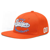 Custom Orange-White 3D Puff Embroidery Flat Embroidery Casual Sport Baseball Cap