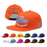 Custom Orange-White 3D Puff Embroidery Flat Embroidery Casual Sport Baseball Cap