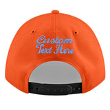 Custom Orange-White 3D Puff Embroidery Flat Embroidery Casual Sport Baseball Cap