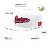 Custom White Pink 3D Puff Embroidery Flat Embroidery Casual Sport Baseball Cap