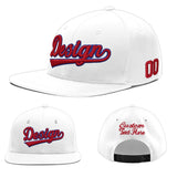 Custom White Pink 3D Puff Embroidery Flat Embroidery Casual Sport Baseball Cap