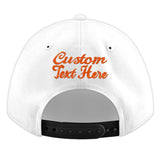 Custom White Pink 3D Puff Embroidery Flat Embroidery Casual Sport Baseball Cap