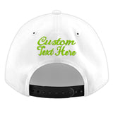Custom White Pink 3D Puff Embroidery Flat Embroidery Casual Sport Baseball Cap