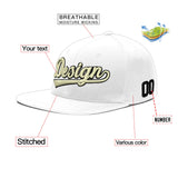 Custom White Light Blue-Navy 3D Puff Embroidery Flat Embroidery Casual Sport Baseball Cap