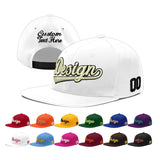 Custom White Light Blue-Navy 3D Puff Embroidery Flat Embroidery Casual Sport Baseball Cap
