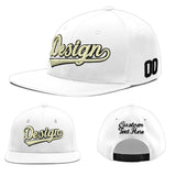 Custom White Light Blue-Navy 3D Puff Embroidery Flat Embroidery Casual Sport Baseball Cap