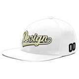 Custom White Light Blue-Navy 3D Puff Embroidery Flat Embroidery Casual Sport Baseball Cap