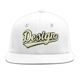 Custom White Light Blue-Navy 3D Puff Embroidery Flat Embroidery Casual Sport Baseball Cap