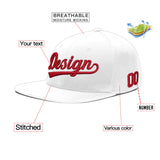 Custom White Light Blue-Navy 3D Puff Embroidery Flat Embroidery Casual Sport Baseball Cap
