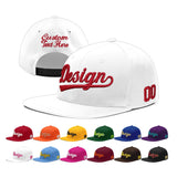 Custom White Light Blue-Navy 3D Puff Embroidery Flat Embroidery Casual Sport Baseball Cap