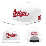 Custom White Light Blue-Navy 3D Puff Embroidery Flat Embroidery Casual Sport Baseball Cap