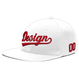 Custom White Light Blue-Navy 3D Puff Embroidery Flat Embroidery Casual Sport Baseball Cap