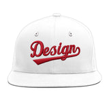 Custom White Light Blue-Navy 3D Puff Embroidery Flat Embroidery Casual Sport Baseball Cap