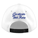 Custom White Light Blue-Navy 3D Puff Embroidery Flat Embroidery Casual Sport Baseball Cap