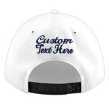Custom White Light Blue-Navy 3D Puff Embroidery Flat Embroidery Casual Sport Baseball Cap