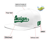 Custom White Light Blue-Navy 3D Puff Embroidery Flat Embroidery Casual Sport Baseball Cap
