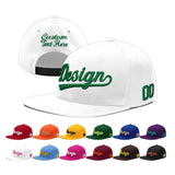 Custom White Light Blue-Navy 3D Puff Embroidery Flat Embroidery Casual Sport Baseball Cap