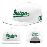 Custom White Light Blue-Navy 3D Puff Embroidery Flat Embroidery Casual Sport Baseball Cap
