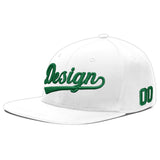Custom White Light Blue-Navy 3D Puff Embroidery Flat Embroidery Casual Sport Baseball Cap