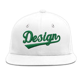 Custom White Light Blue-Navy 3D Puff Embroidery Flat Embroidery Casual Sport Baseball Cap