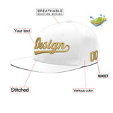 Custom White Light Blue-Navy 3D Puff Embroidery Flat Embroidery Casual Sport Baseball Cap