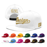Custom White Light Blue-Navy 3D Puff Embroidery Flat Embroidery Casual Sport Baseball Cap