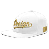 Custom White Light Blue-Navy 3D Puff Embroidery Flat Embroidery Casual Sport Baseball Cap