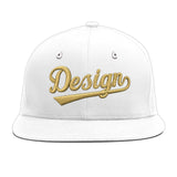 Custom White Light Blue-Navy 3D Puff Embroidery Flat Embroidery Casual Sport Baseball Cap