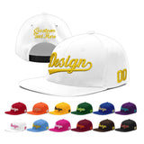 Custom White Light Blue-Navy 3D Puff Embroidery Flat Embroidery Casual Sport Baseball Cap