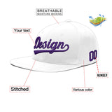 Custom White Light Blue-Navy 3D Puff Embroidery Flat Embroidery Casual Sport Baseball Cap