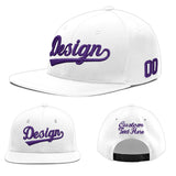 Custom White Light Blue-Navy 3D Puff Embroidery Flat Embroidery Casual Sport Baseball Cap