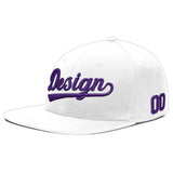 Custom White Light Blue-Navy 3D Puff Embroidery Flat Embroidery Casual Sport Baseball Cap