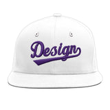 Custom White Light Blue-Navy 3D Puff Embroidery Flat Embroidery Casual Sport Baseball Cap