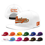 Custom White Light Blue-Navy 3D Puff Embroidery Flat Embroidery Casual Sport Baseball Cap