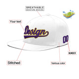 Custom White Light Blue-Navy 3D Puff Embroidery Flat Embroidery Casual Sport Baseball Cap