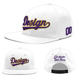 Custom White Light Blue-Navy 3D Puff Embroidery Flat Embroidery Casual Sport Baseball Cap