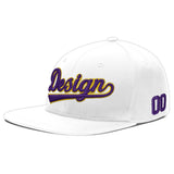 Custom White Light Blue-Navy 3D Puff Embroidery Flat Embroidery Casual Sport Baseball Cap