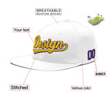 Custom White Light Blue-Navy 3D Puff Embroidery Flat Embroidery Casual Sport Baseball Cap