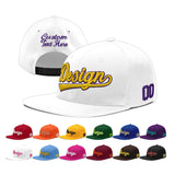 Custom White Light Blue-Navy 3D Puff Embroidery Flat Embroidery Casual Sport Baseball Cap