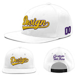 Custom White Light Blue-Navy 3D Puff Embroidery Flat Embroidery Casual Sport Baseball Cap