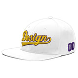 Custom White Light Blue-Navy 3D Puff Embroidery Flat Embroidery Casual Sport Baseball Cap