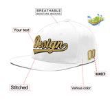 Custom White Light Blue-Navy 3D Puff Embroidery Flat Embroidery Casual Sport Baseball Cap
