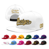 Custom White Light Blue-Navy 3D Puff Embroidery Flat Embroidery Casual Sport Baseball Cap