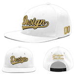 Custom White Light Blue-Navy 3D Puff Embroidery Flat Embroidery Casual Sport Baseball Cap