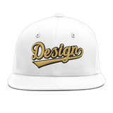 Custom White Light Blue-Navy 3D Puff Embroidery Flat Embroidery Casual Sport Baseball Cap