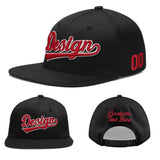 Custom Black 3D Puff Embroidery Flat Embroidery Casual Sport Baseball Cap